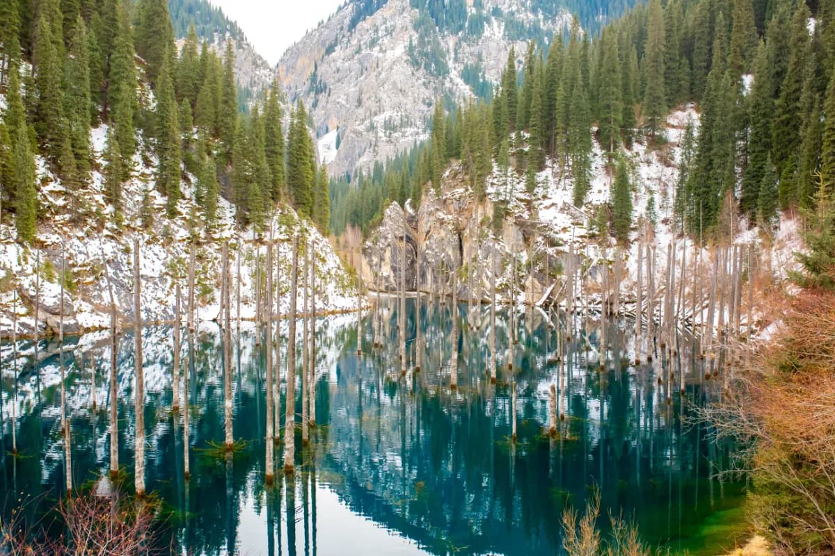 Lake Kaindy in winter