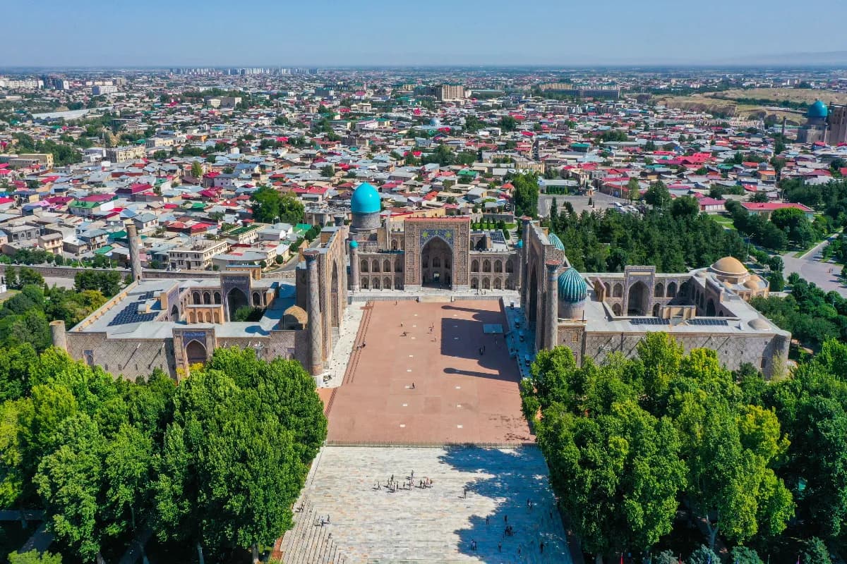 Aerial view of Registan Square