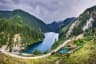Panorama of mountain Lake Kolsai