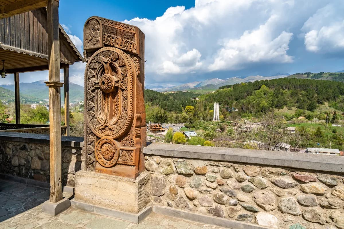 Dilijan scenic mountain town in Armenia known for forested landscapes, traditional architecture, cultural heritage, and peaceful natural surroundings.