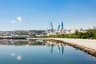 Baky skyline view from Baku boulevard