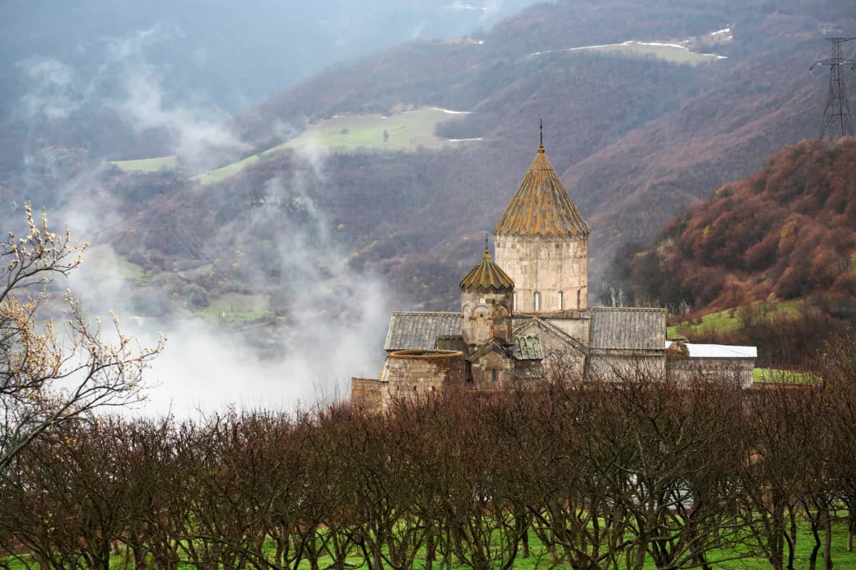 Tatev Monastery historic medieval monastery in Armenia known for dramatic cliffside views, ancient architecture, and spiritual heritage.