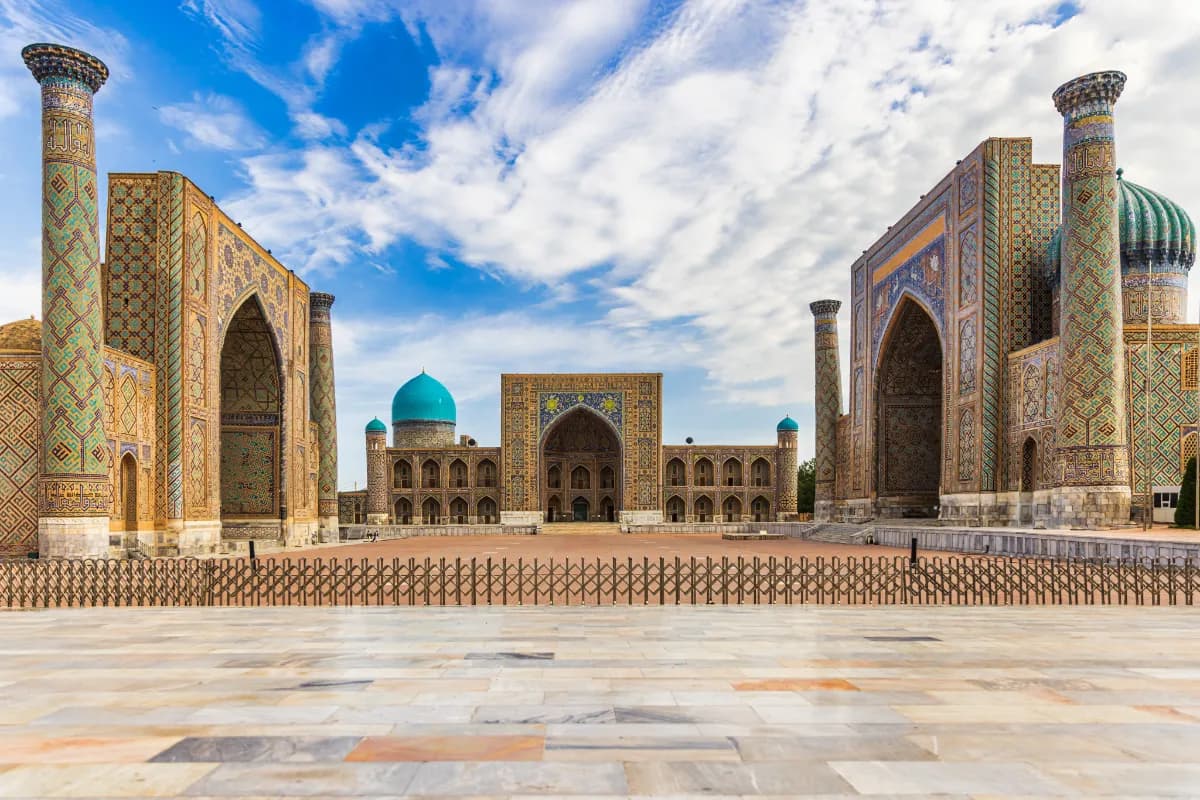 Registan square with three madrasahs