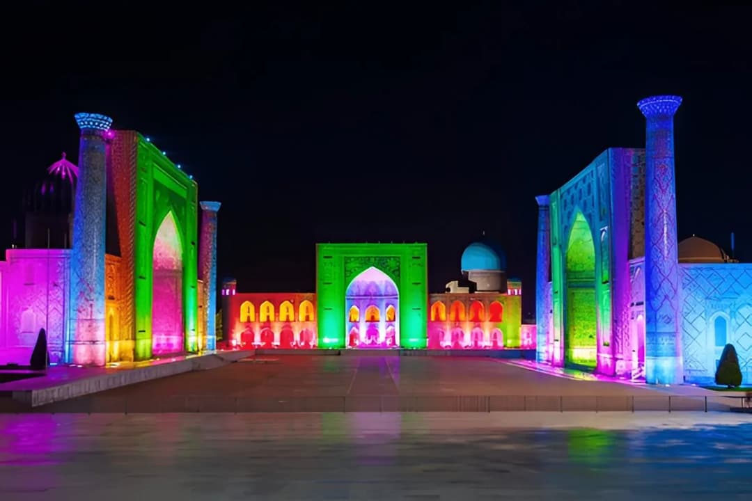 Registan Square Night Illumination