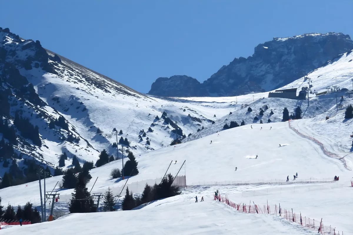 Snowy mountains in Almaty city, Shymbulak Ski Resort, Kazakhstan