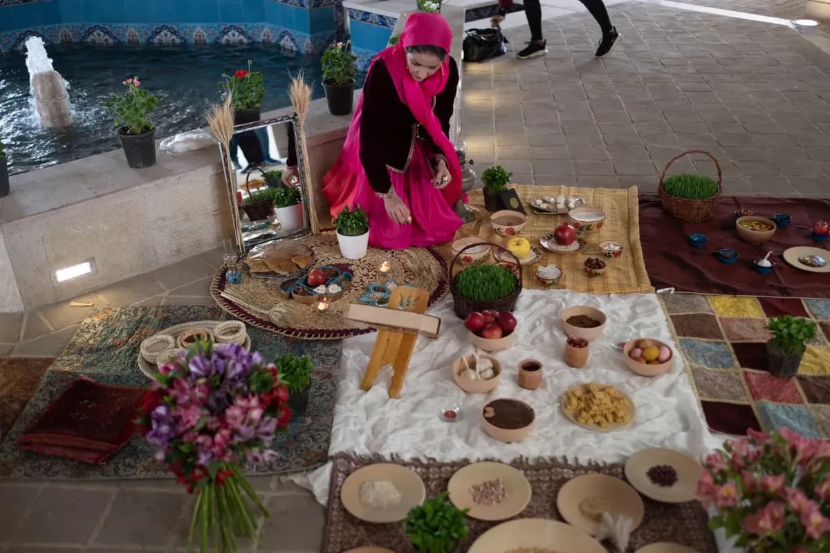 Nowruz traditional spring festival celebrating the Persian New Year with cultural festivities, music, food, and seasonal customs.