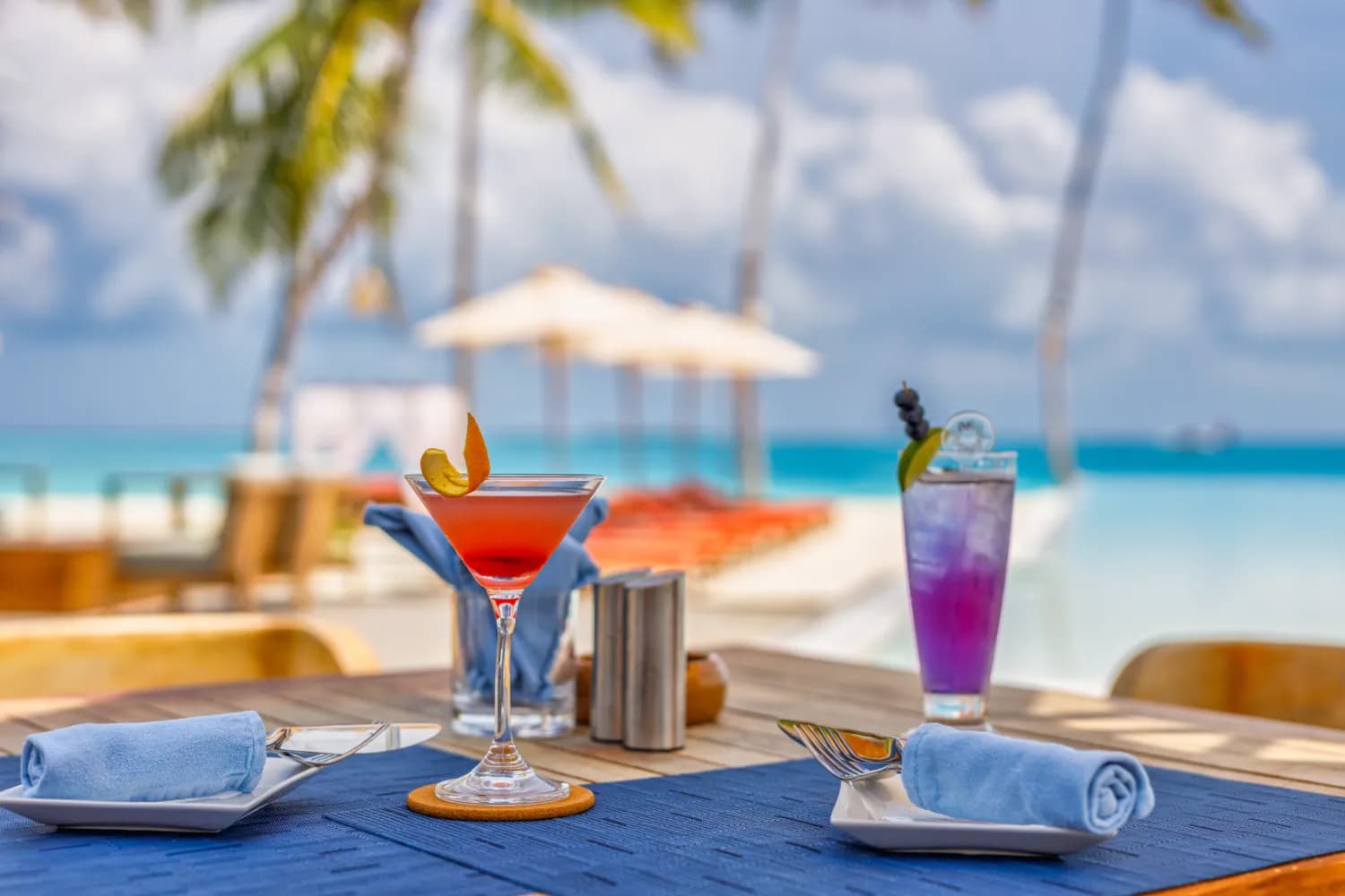 Dining by the sea,Maldives