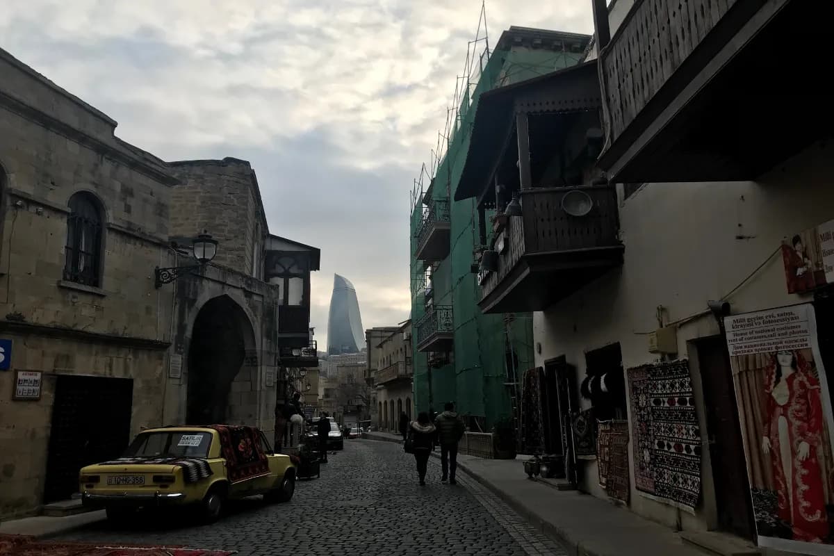 Icherisheher historic old city of Baku known for ancient stone streets, medieval architecture, cultural landmarks, and UNESCO World Heritage status.