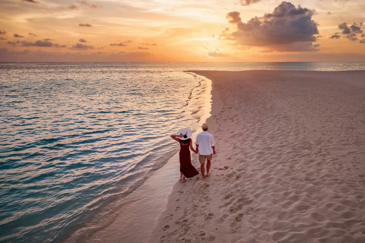 Walking on beach sand at Maldives