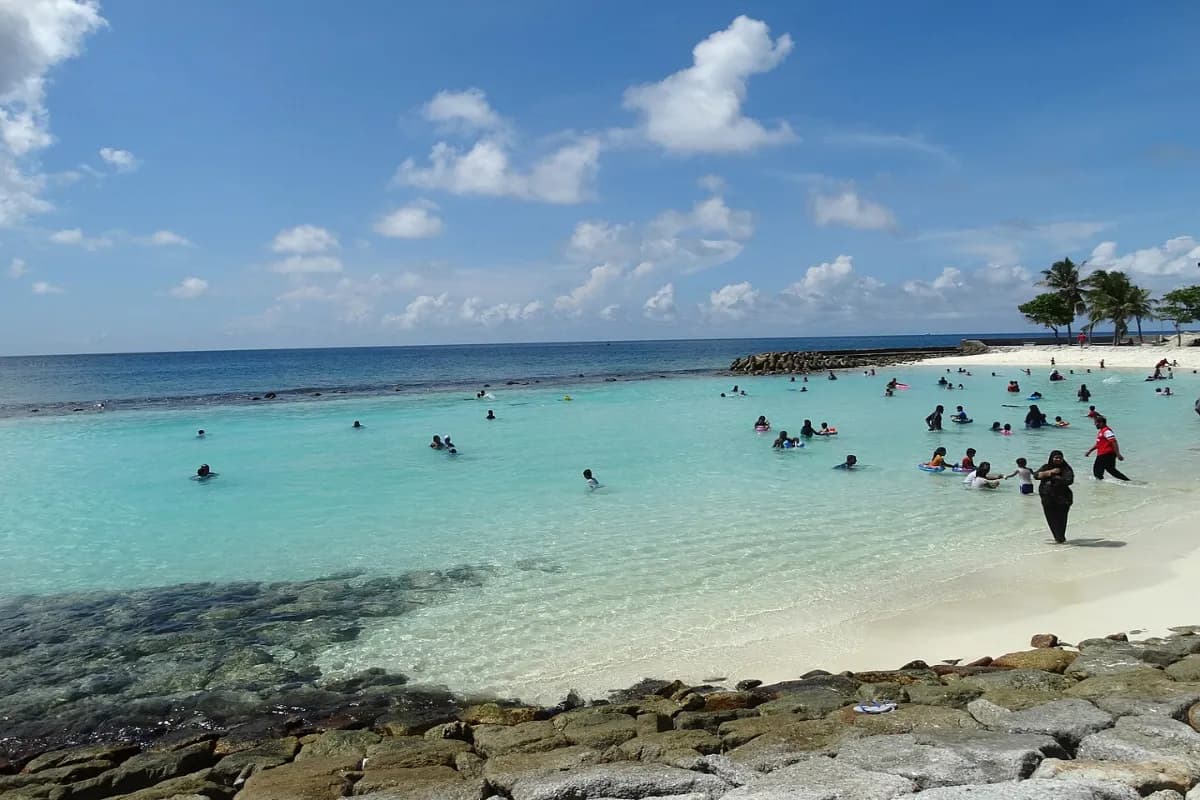 artificial beach maldives