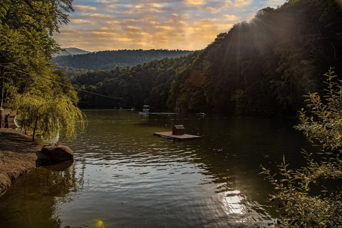 Dilijan national park at sunset