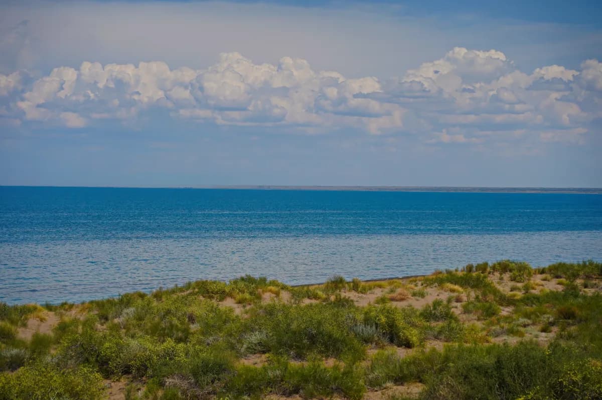 Lake Balkhash,Summer beach vacation