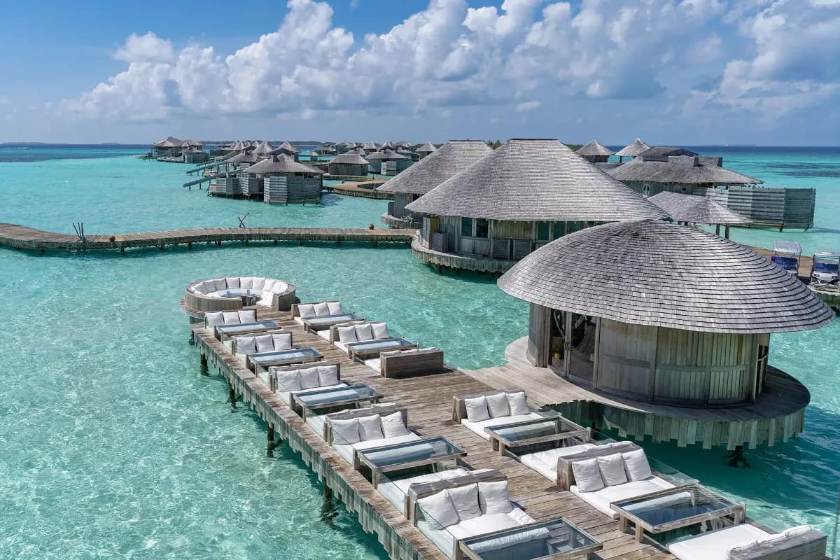 Soneva Jani luxury island resort in the Maldives renowned for overwater villas, turquoise lagoons, private pools, and exceptional hospitality.