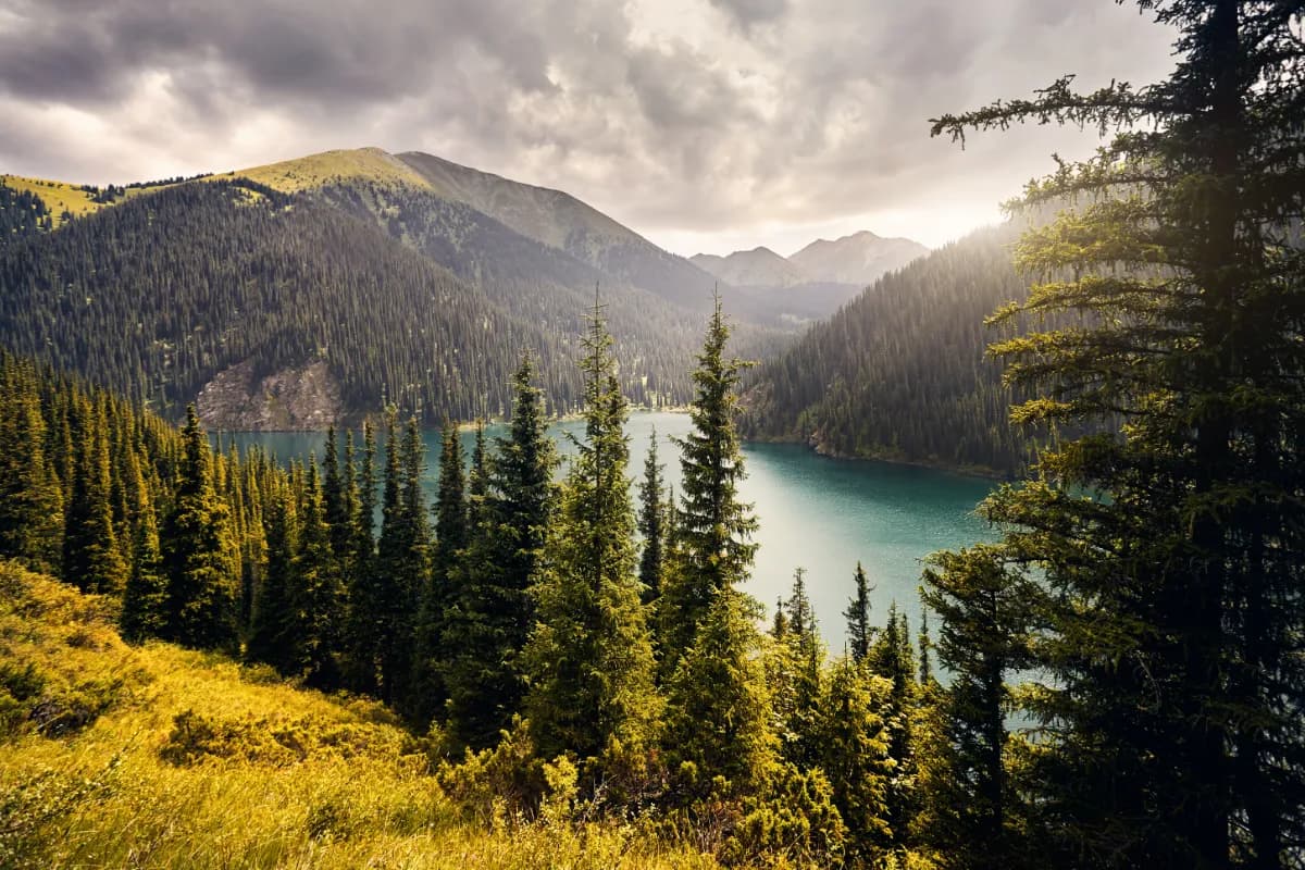 High mountain lake Kolsai