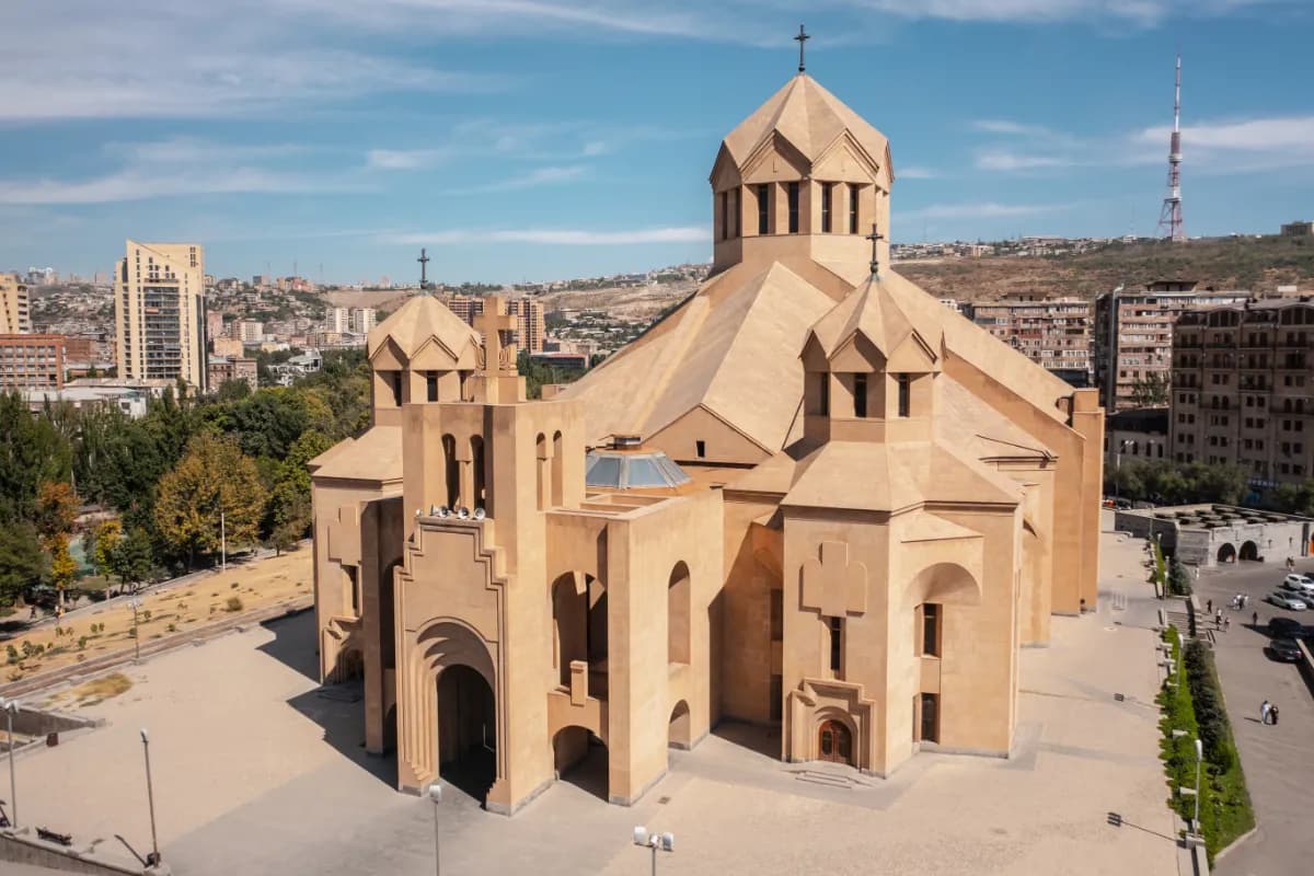 Aerial view of Saint Gregory The Illuminator Cathedral