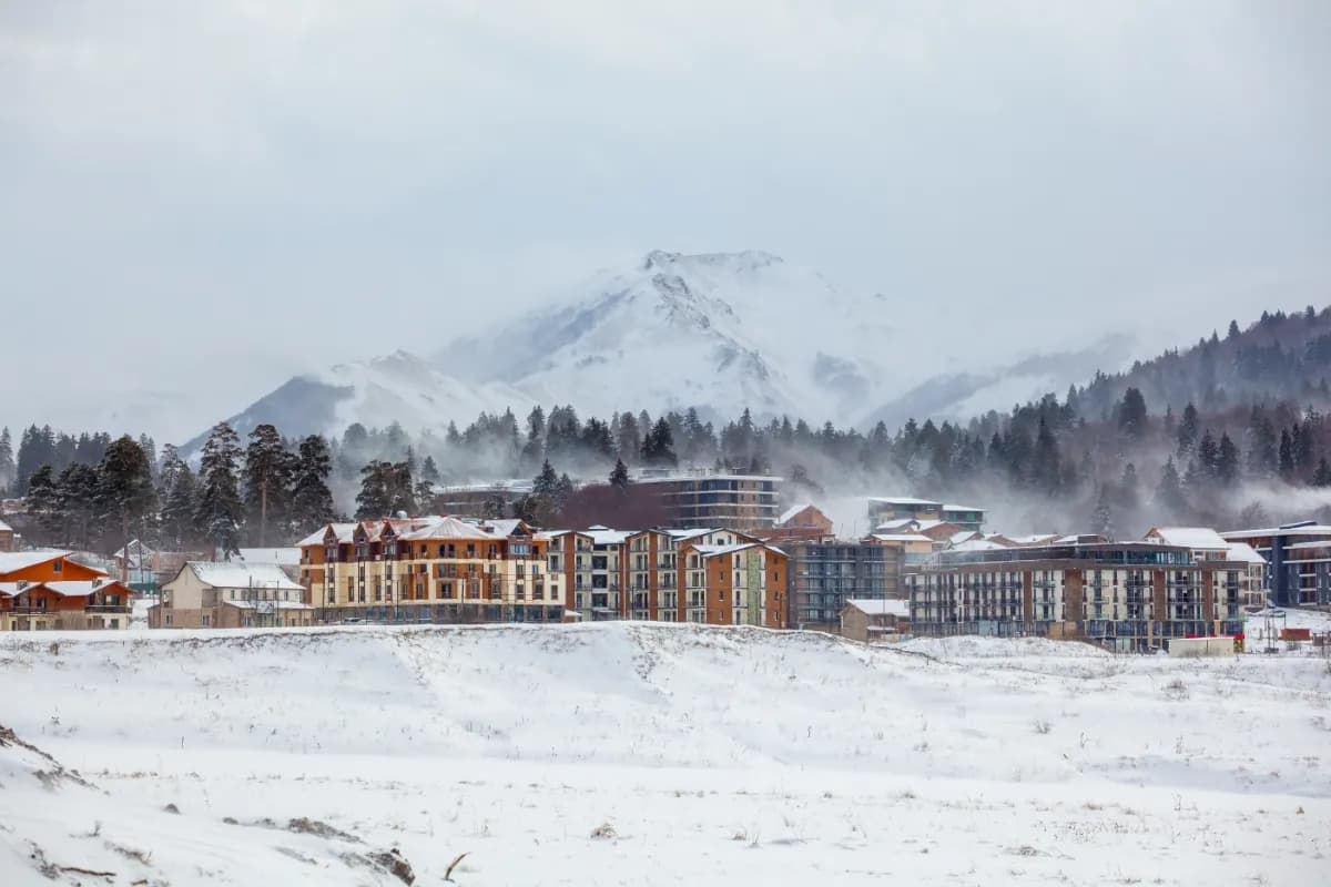 Bakuriani popular mountain resort in Georgia known for skiing, snow-covered landscapes, hiking trails, and family-friendly outdoor activities.