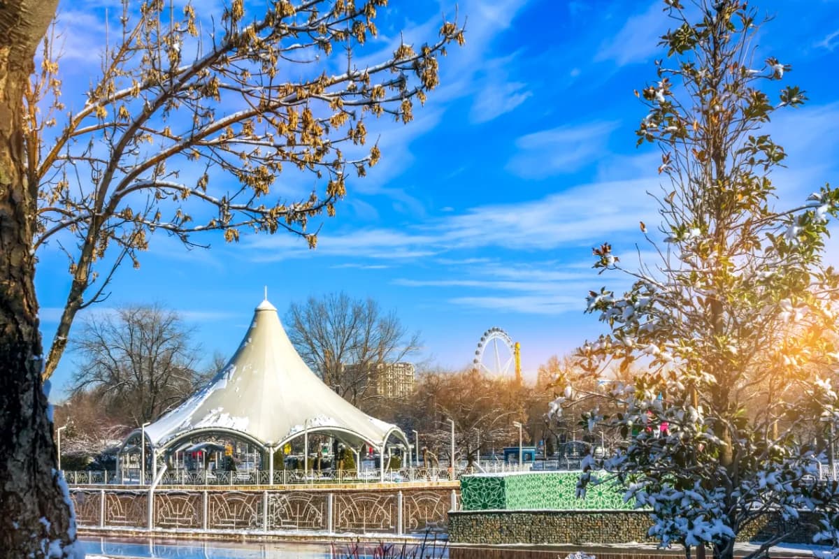 Eco Park modern urban park in Tashkent known for green landscapes, walking paths, and eco-friendly recreational spaces.