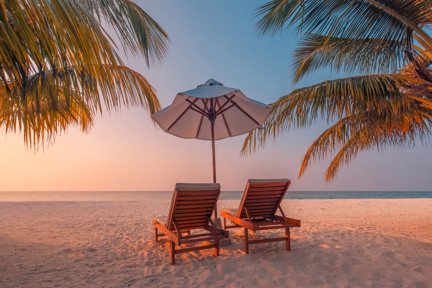 Tropical beach resort, Maldives