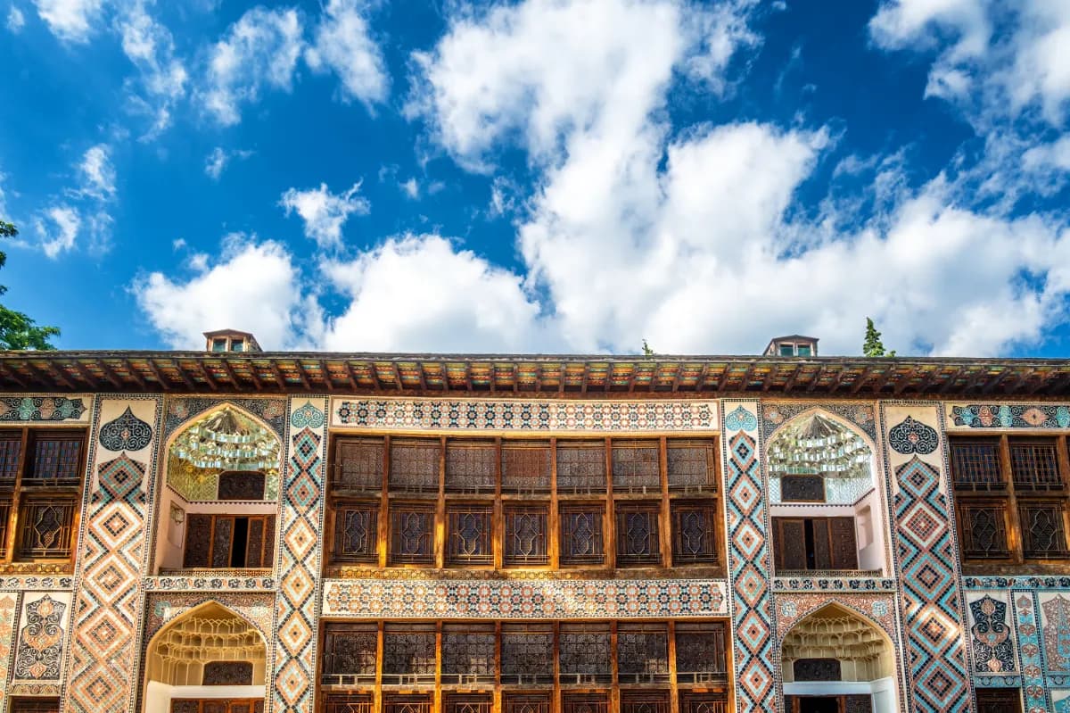 Palace of the Sheki Khans historic palace in Sheki famous for intricate stained glass, detailed frescoes, and traditional Azerbaijani architecture.